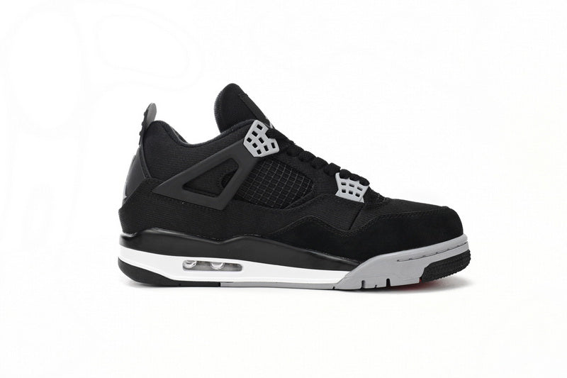 Authentic Air Jordan 4 Retro Black Canvas Sneakers - Q4 Batch Premium Quality