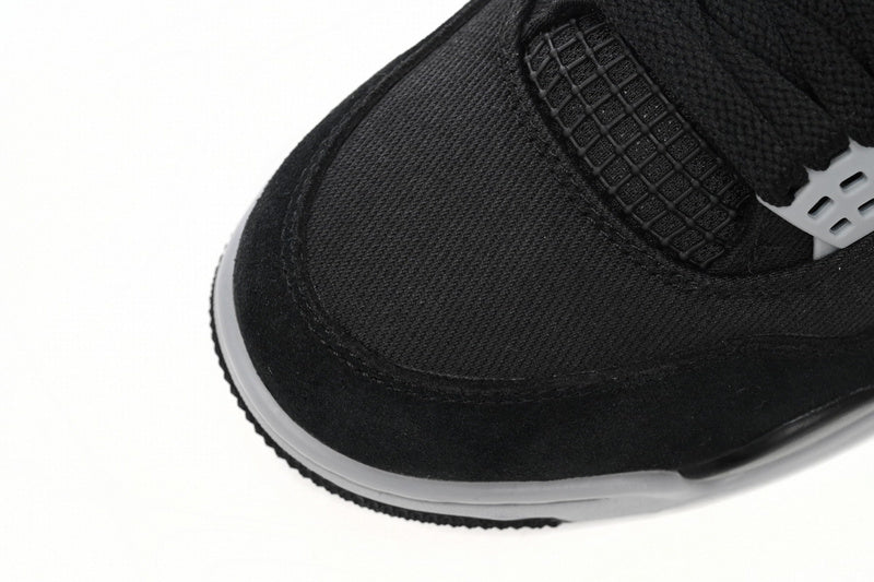 Authentic Air Jordan 4 Retro Black Canvas Sneakers - Q4 Batch Premium Quality
