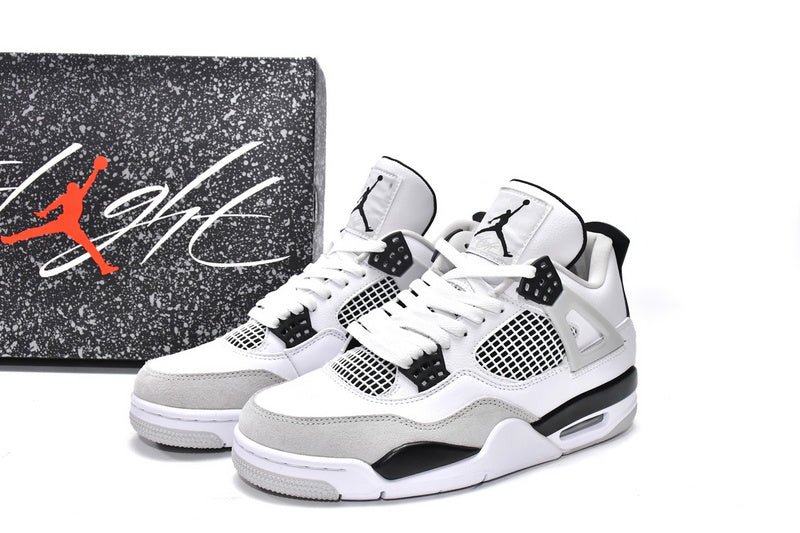 Classic Air Jordan 4 Retro Military Black Sneakers – Iconic Style & Comfort