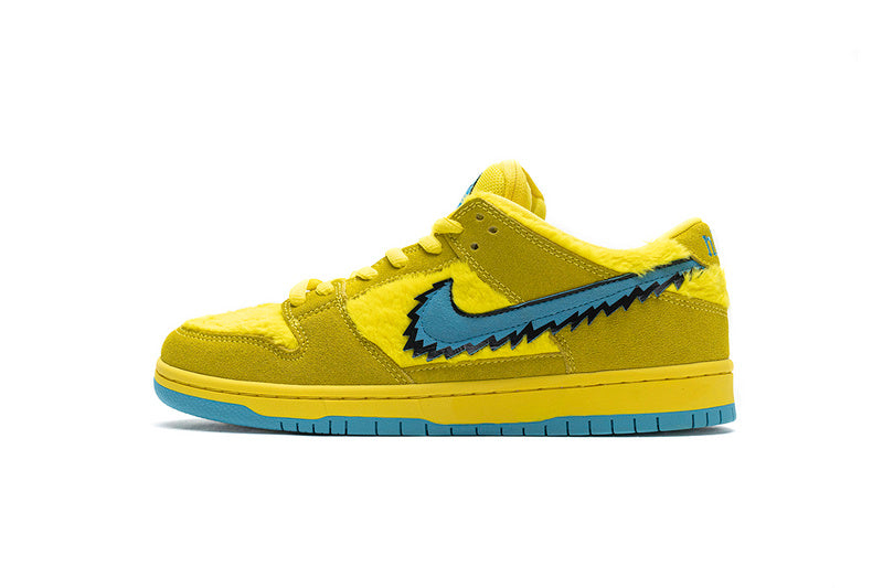 Vibrant Yellow Bear Grateful Dead Nike SB Dunk Low Skate Shoes