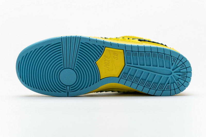 Vibrant Yellow Bear Grateful Dead Nike SB Dunk Low Skate Shoes