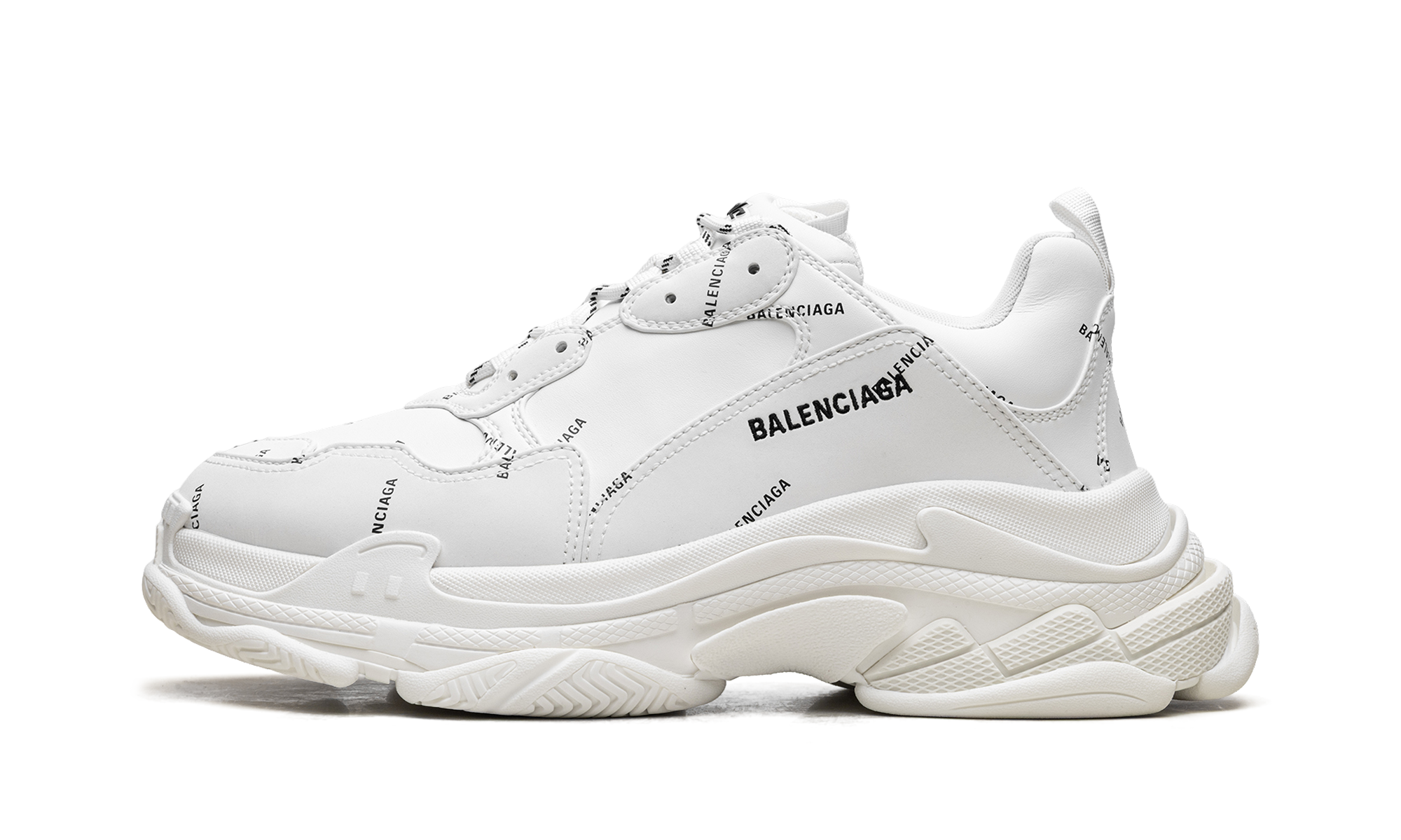 Balenciaga Triple S Allover Logo White Trainers: Chunky, Stylish, Iconic Design