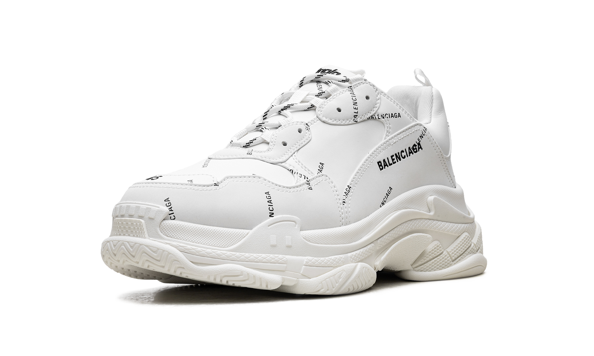 Balenciaga Triple S Allover Logo White Trainers: Chunky, Stylish, Iconic Design