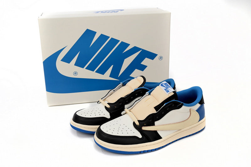 Iconic Travis Scott Fragment Air Jordan 1 Low – Premium Leather Reverse Swoosh