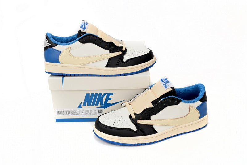 Iconic Travis Scott Fragment Air Jordan 1 Low – Premium Leather Reverse Swoosh